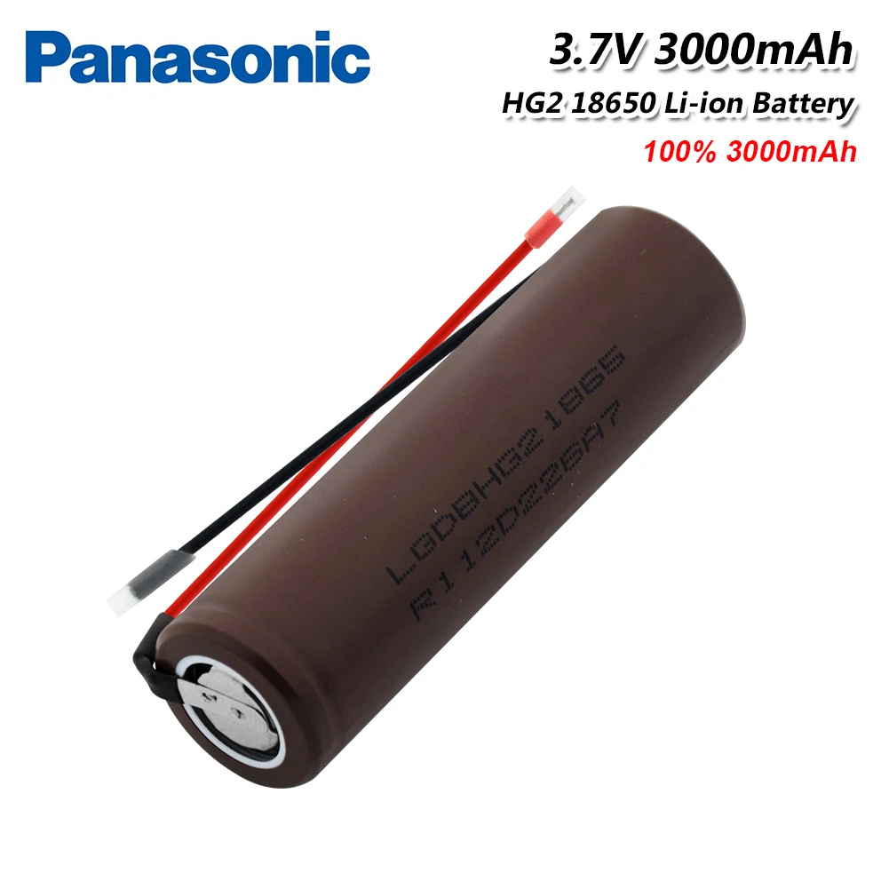 Panasonic для HG2 18650 батарея 3000mAh электронная сигарета литий-ионная аккумуляторная батарея разряда 20A высокий ток+ DIY Linie