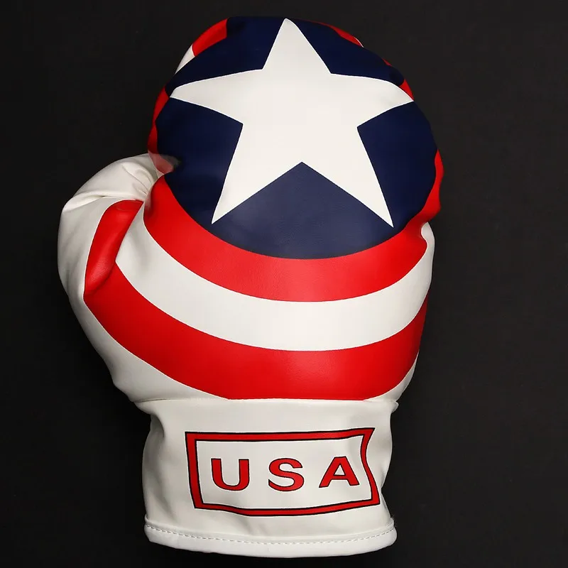 Personality OEM Driver Headcover Golf 440cc 460cc Synthetic Leather USA Flag Stars and Stripes Boxing Glove Head covers