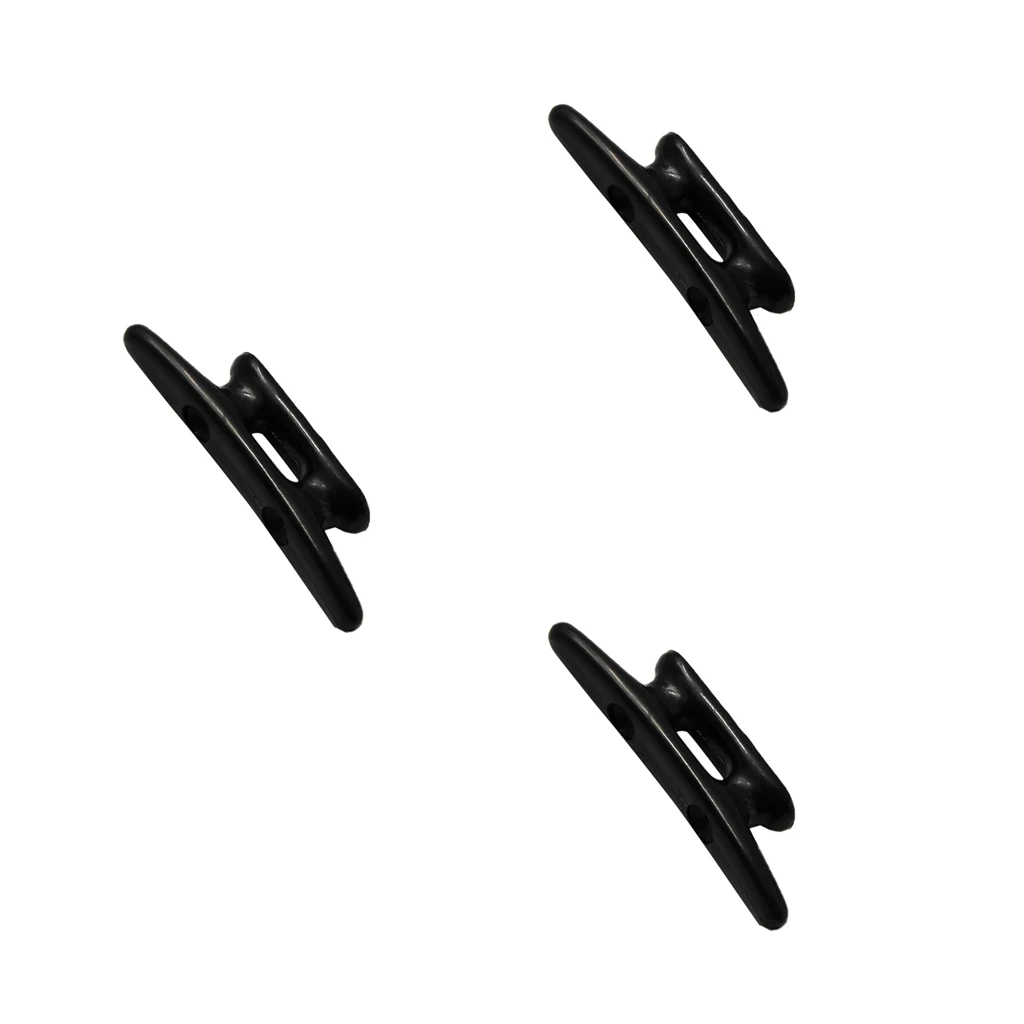 3 Pieces 3' Black Nylon Closed Base Marine Boat & Dock 3 inch Cleat