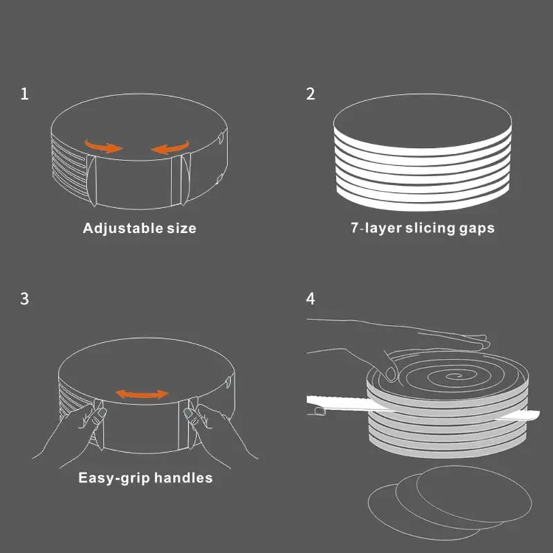 Нож для нарезки торта из нержавеющей стали 15-20 см/24-30 см Регулируемая Многослойная форма для торта DIY круглые инструменты для выпечки хлеба