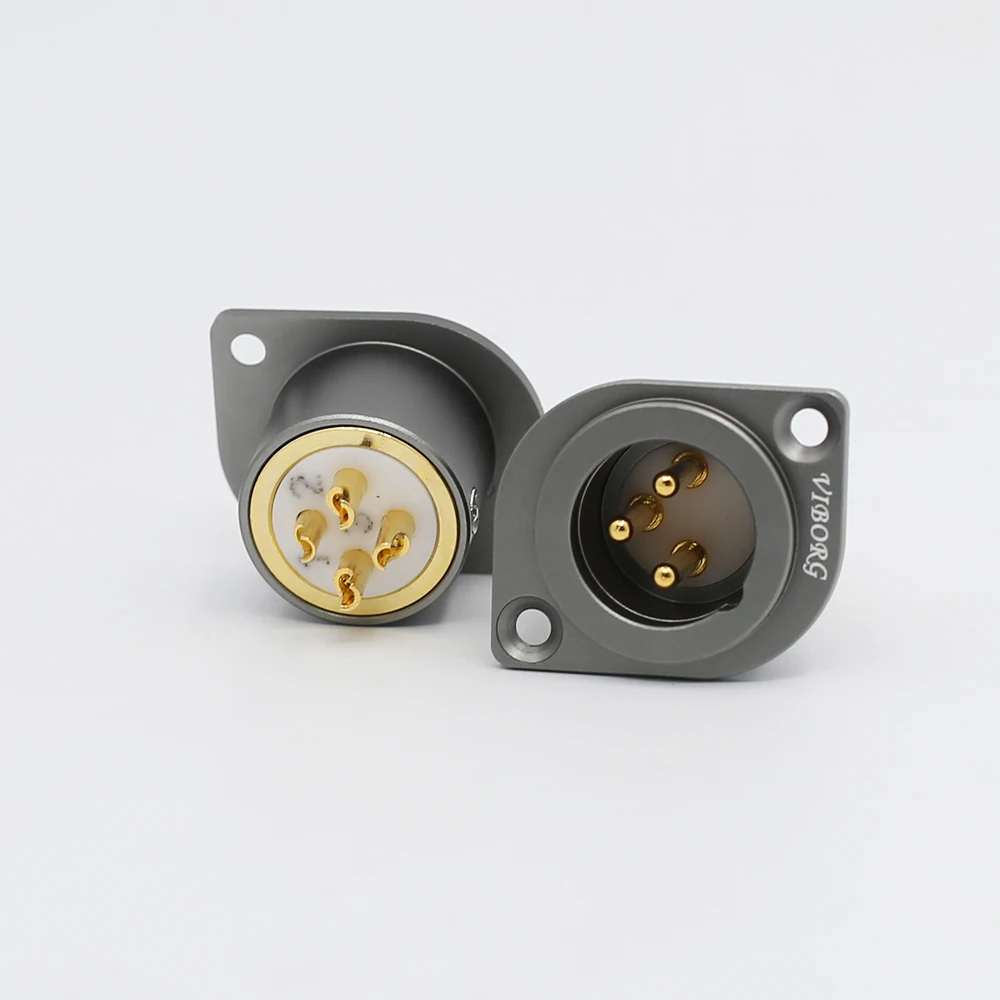 Выборг CF201G+ CM201G XLR шасси мужской+ женский чистая медь позолоченный XLR разъем кабель Hi End тефлоновая изоляция 4 шт
