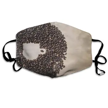 

Mouth Mask Lots of Coffee Beans Print Masks - Breathable Adjustable Windproof Mouth-Muffle, Camping Running for Women and Men