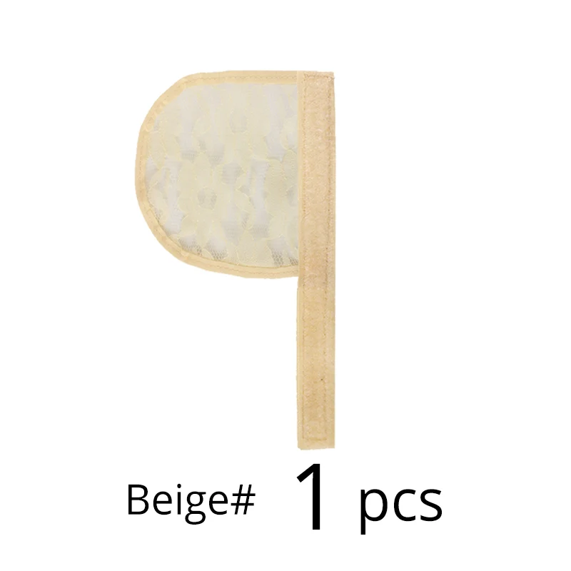Beige-1pcs Plussign, сетка для волос, Волшебная сеть для хвоста, с ремешком, черный, бежевый цвет, аксессуары для парика, конский хвост, инструменты для изготовления, 6,5X3 дюйма, тканые сетки - Цвет: Beige-1pcs