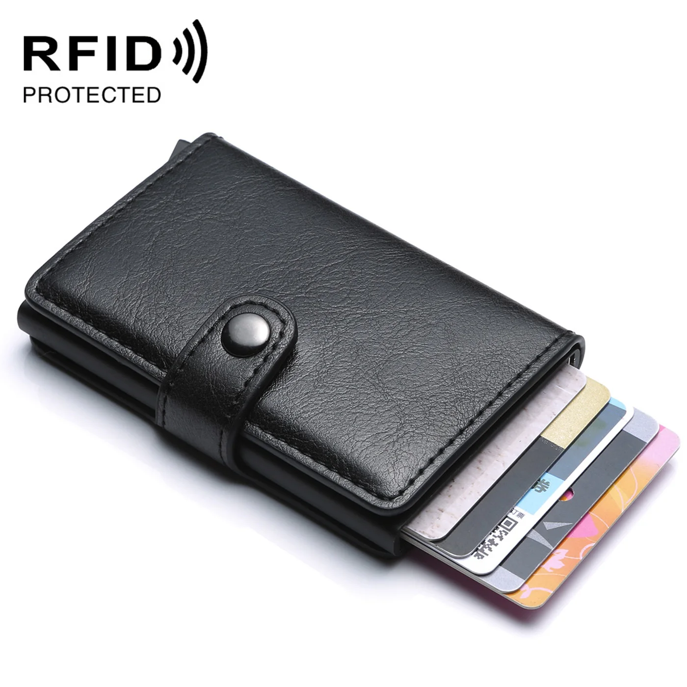 RFID визитница мужские кошельки RFID качество Мужской винтажный черный короткий кошелек маленький кожаный бумажник мини кошельки тонкий