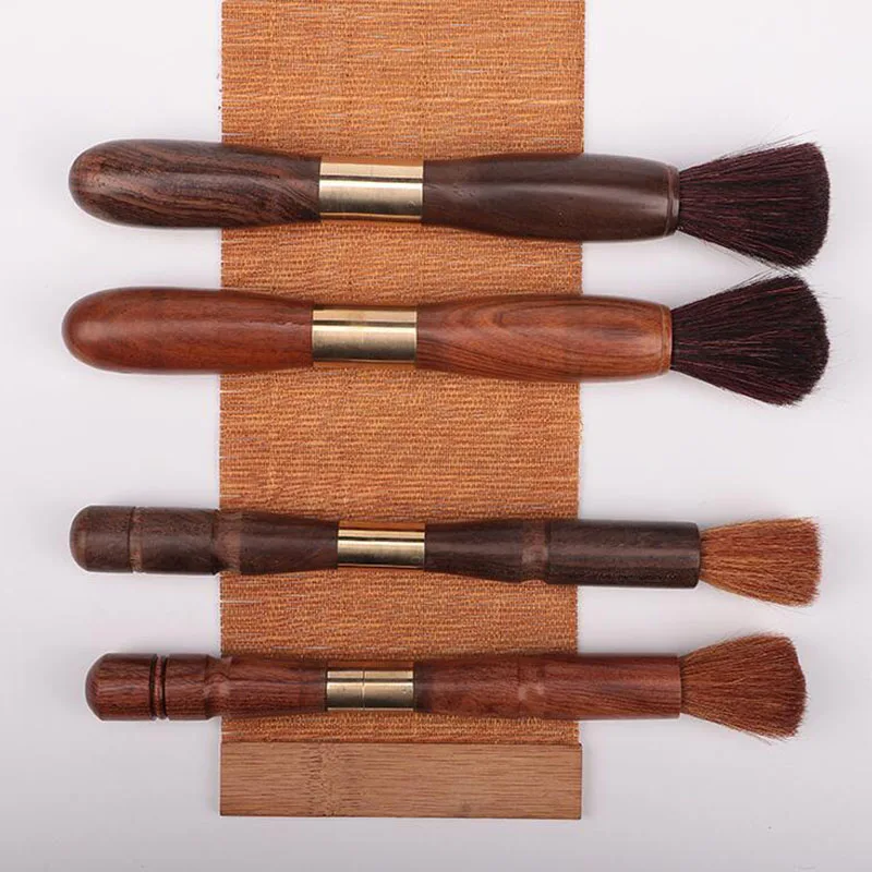1pc Dual purpose Puer tea Sandalwood Tea Knife Needle Pick With Tea brush Puer Tools Cone Needle