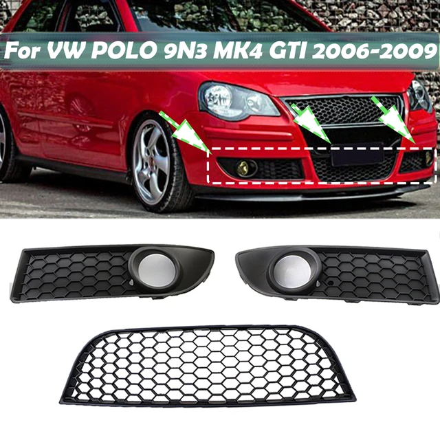 1 Pair Car Front Bumper Lower Fog Light Vent Grille Grill Cover Fit for VW  POLO-GTI 2006 2007 2008 2009 MK4 9N3 ABS Black - AliExpress