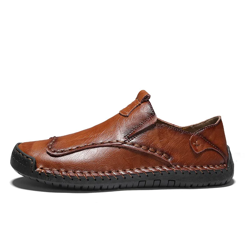 

2019 Autumn New Loafers Shoes Fashion Casual Men Shoes Genuine Leather Slip-On Men Loafers Dress Flats Shoes 4#20D50