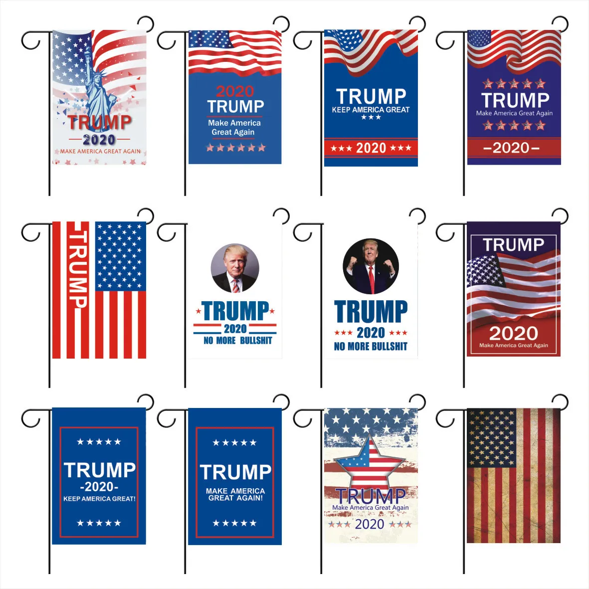 

Trump Flag 2020 30*45cm Double Sided Printed Donald Trump Flag Garden Banner General Election Banner Keep America Great