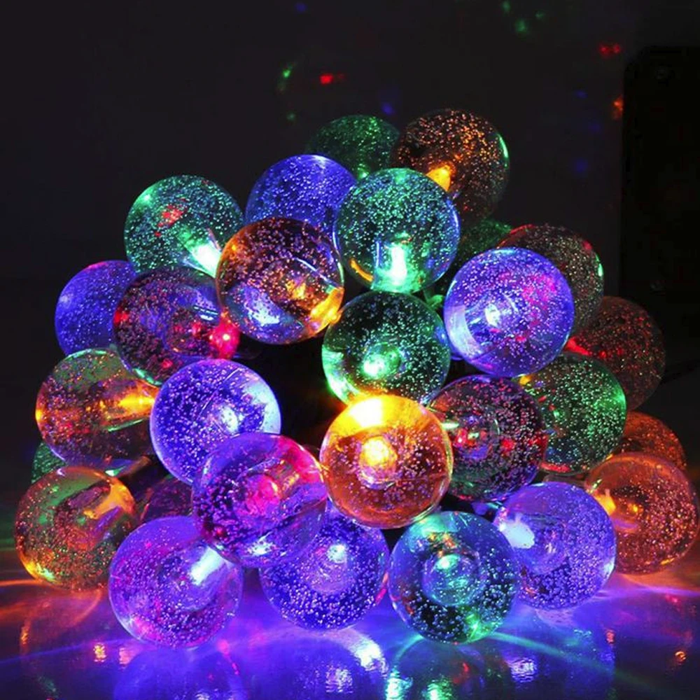 Хрустальный глобус шар 20LED хрустальный шар светильник Сказочный струнный светильник супер яркий Фестиваль сад двор Романтический прочный Рождественский Декор - Испускаемый цвет: EU Colour