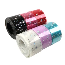 38 мм 5 ярдов Морская звезда шаблон лазерная ПВХ Желе Синтетическая кожаная лента, материалы для ручных поделок, 5Yc7572