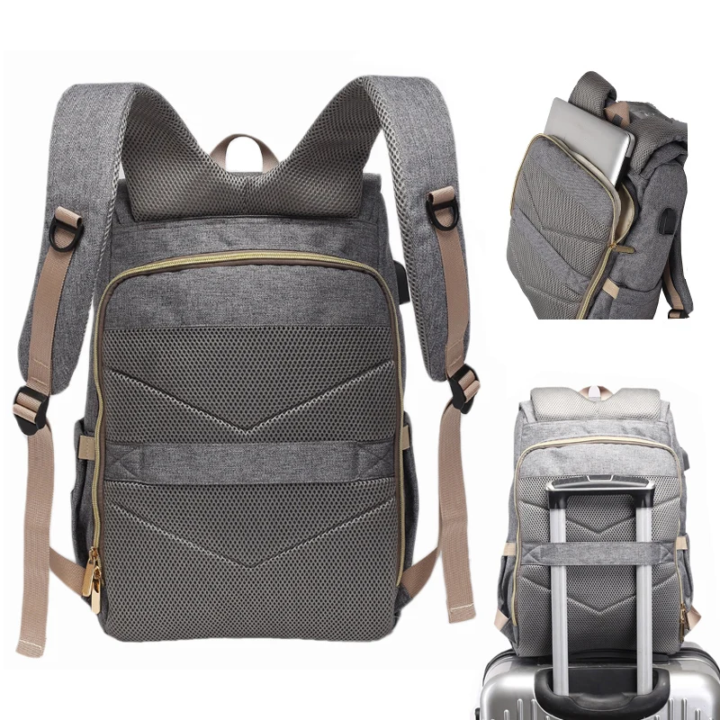 Diaper Bag USB Baby Nappy Bag Mummy Daddy Backpack Large Capacity Waterproof Casual Laptop Bag Rechargeable Holder for Bottle Diaper Bag USB Baby Nappy Bag Mummy Daddy Backpack Large Capacity Waterproof Casual Laptop Bag Rechargeable Holder for Bottle