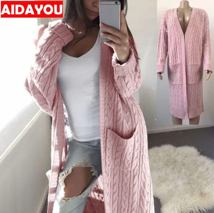 

Womens Casual Cardigan Sweater Open Front Long Sleeve Knit r Coat with Pockets Boho Boyfriend Knit Chunky ouc586