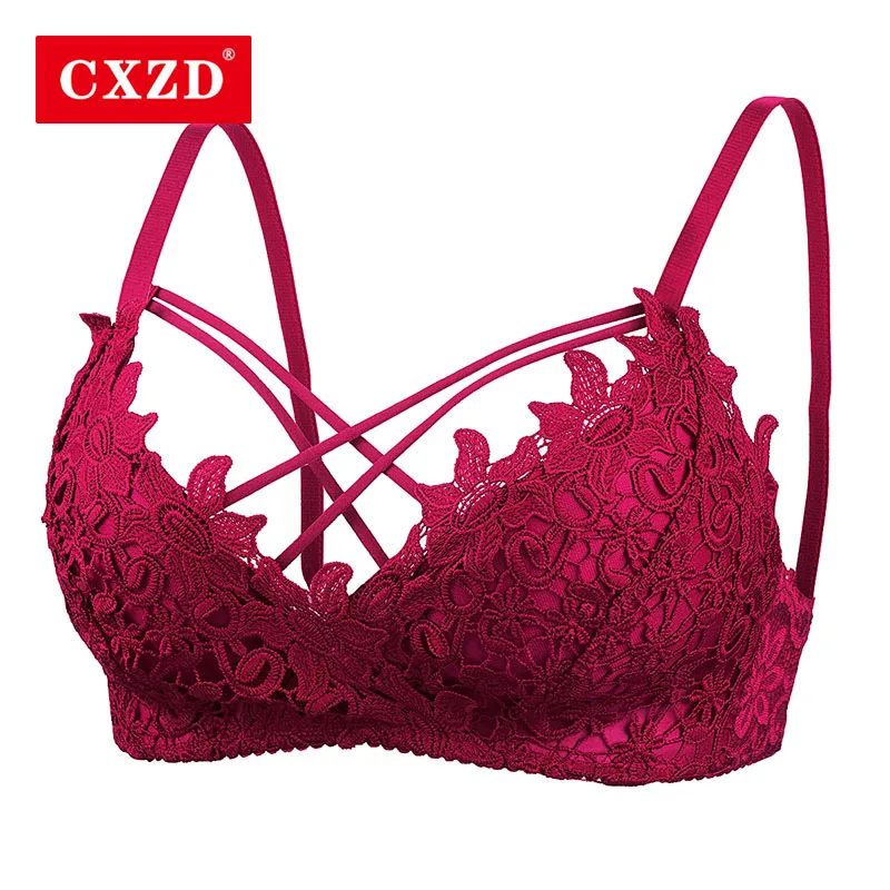 

CXZD Bras Women Lace Floral Embroidery Bralette Sexy Lingerie Comfort Seamless Adjusted Bras For Women Wireless Push Up Bra Unde