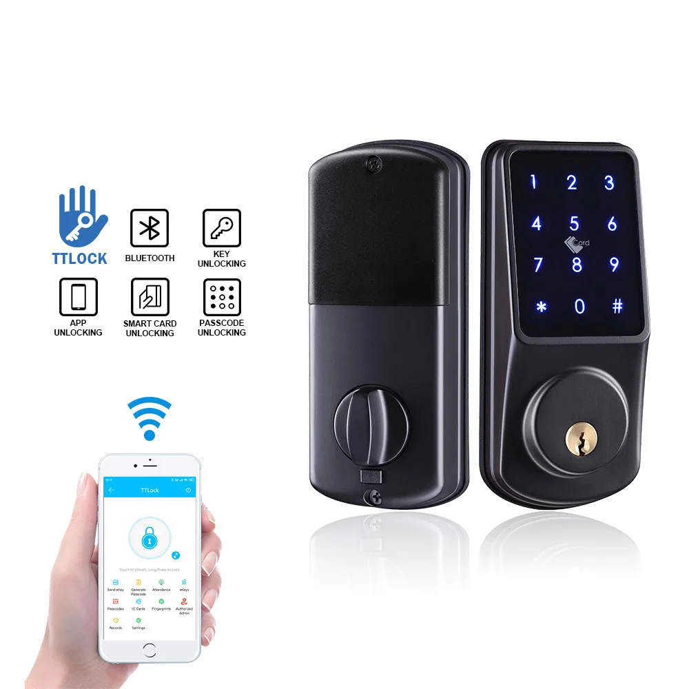 

TTlock App Ble Wifi Controlled Electronic Deadbolt Smart Lock For Home Apartment Airbnb