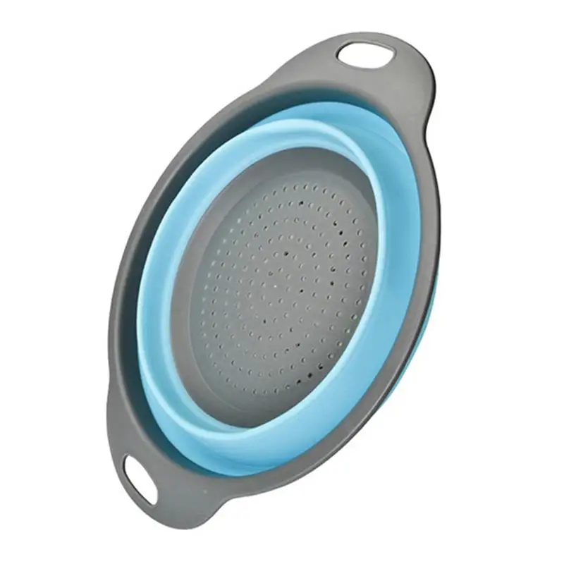 Silicone Collapsible Drain Basket Filter Creative Folding Vegetable Fruit Storage Basket Kitchen Multifunctional Storage Tool