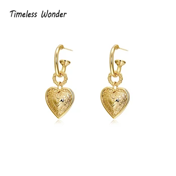 

Timeless Wonder Glam Geo Detachable Heart Drop Earrings Women Jewelry Punk Boho Top Party Designer Hip Hop Ins Cute Gift 3441