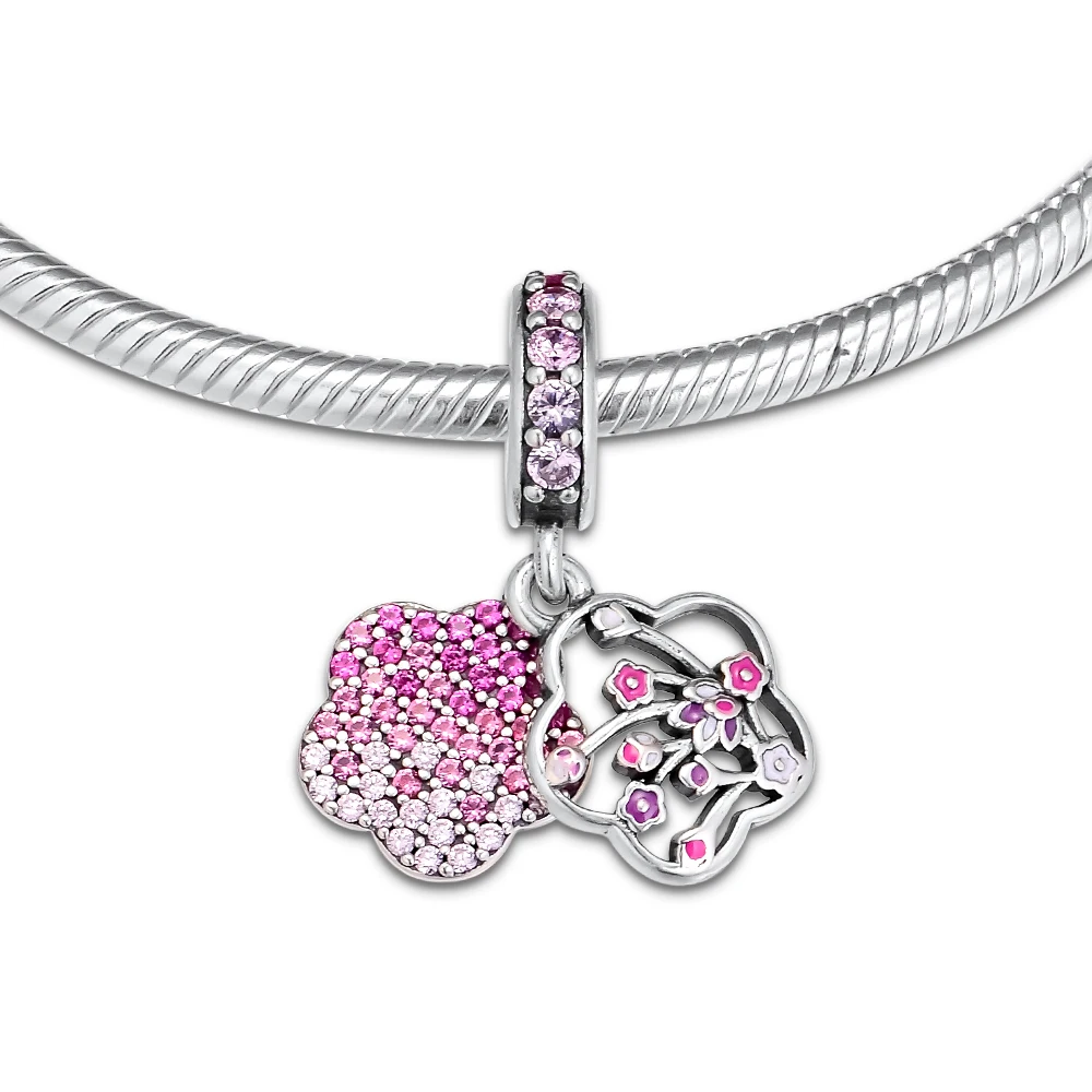 

Подвеска из серебра 925 пробы с цветком персика