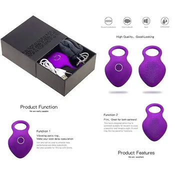 Penis Ring Vibrating Clitoris Stimulator G Spot Sex Toys For Couple Vibro Delay Lick Vagina Orgasm Lock Fine Sleeve Vibrator 5
