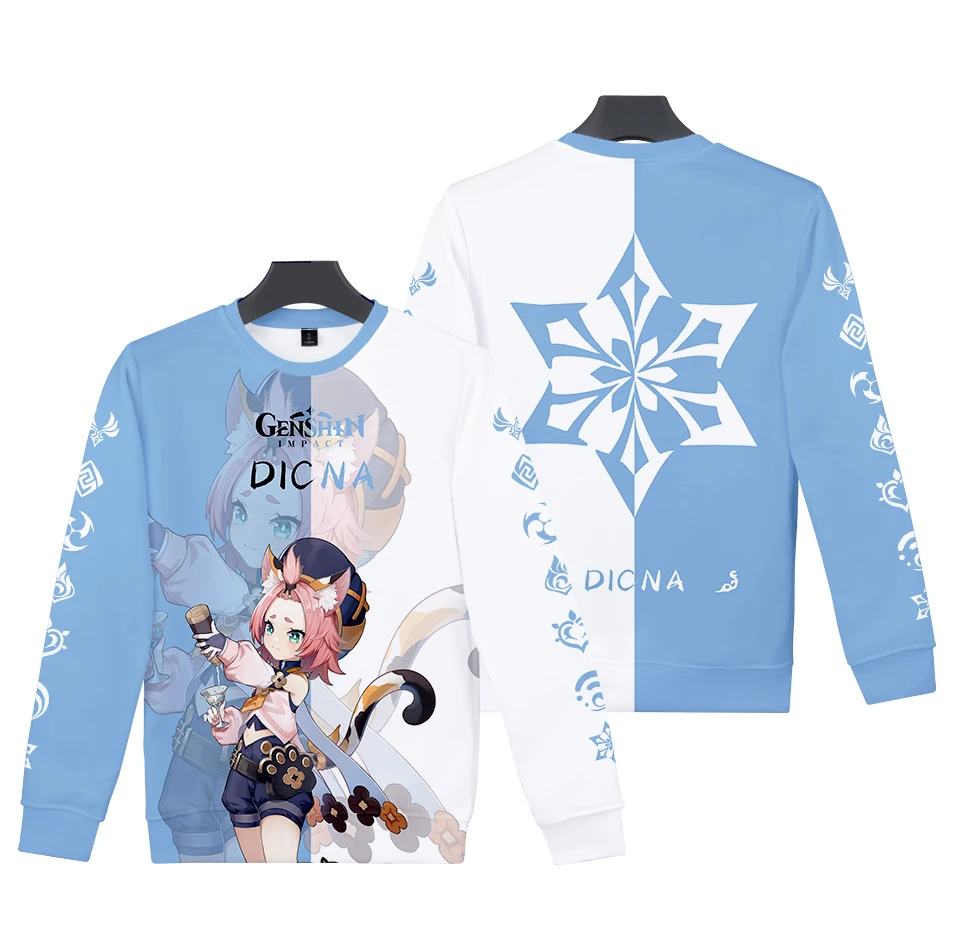 

Cute Printed 3D Genshin Impact Round Collar Sweatshirts Fashion O-neck Cartoon Hip Hop Sportswear Boys Girls Casual Outwear Tops