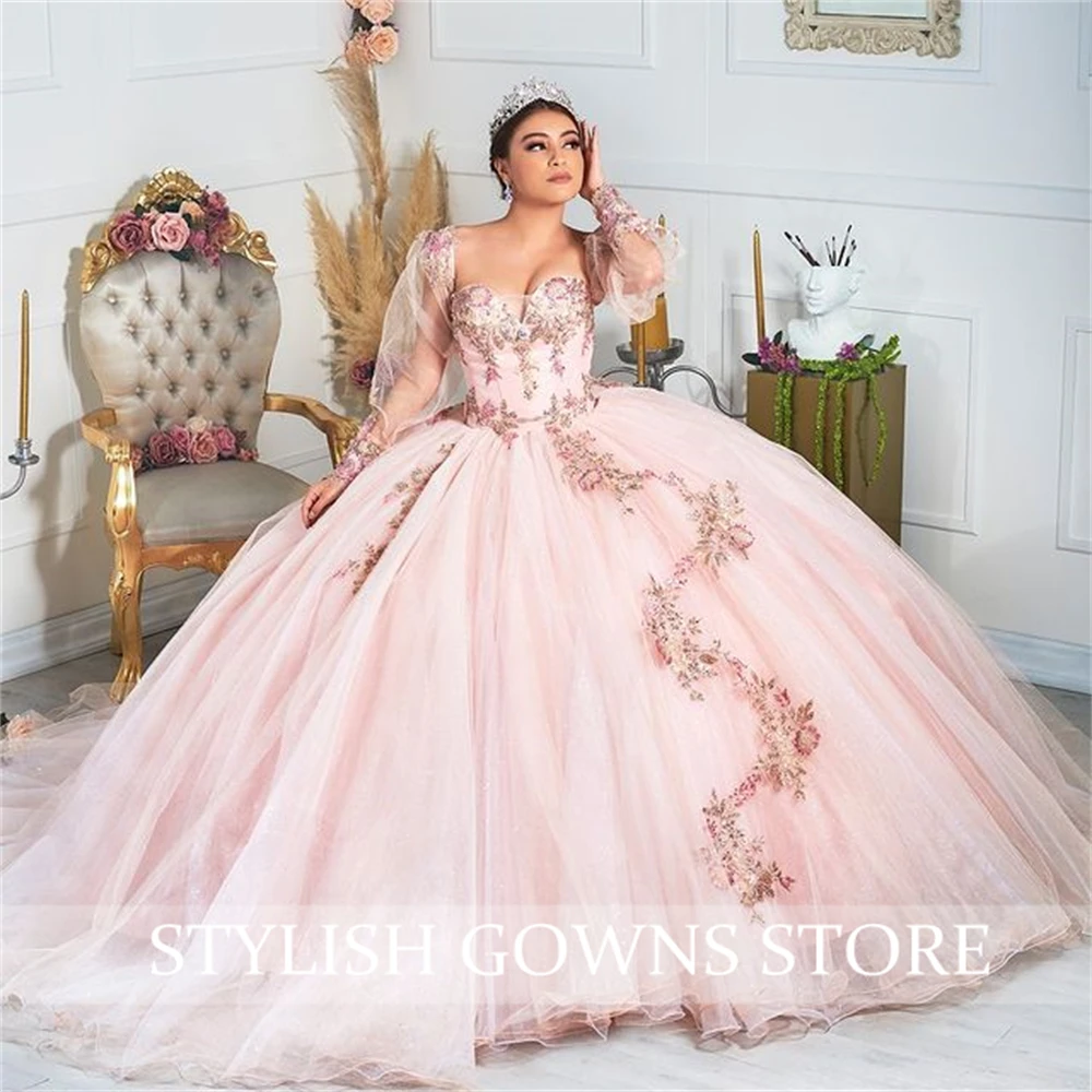 Light Pink Sweetheart Ball Gown Dresses 