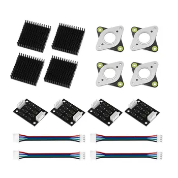 

4Pcs NEMA17 Stepper Motor TL-Smoothers with Cables + 4 Stepper Motor Vibration Damper +4 Heatsink Kit for 3D Printer Part