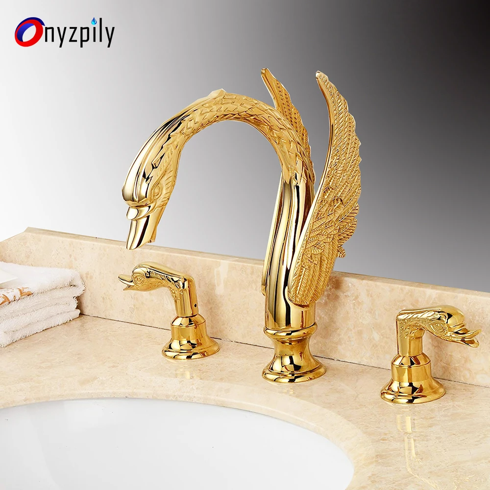Onyzpily-Gold-Basin-Faucet-Bathroom-Sink-Faucet-Mixer-Tap-Deck-Mount-Double-Handles-Swan-Shape-Widepspread (2)