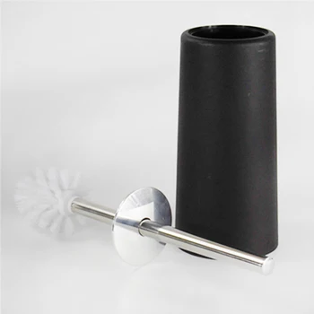 

Toilet Bowl Brush Standing Slim Compact Plastic Stainless Steel Long Handle Holder With Lid Cover For Bathroom Deep Cleaning