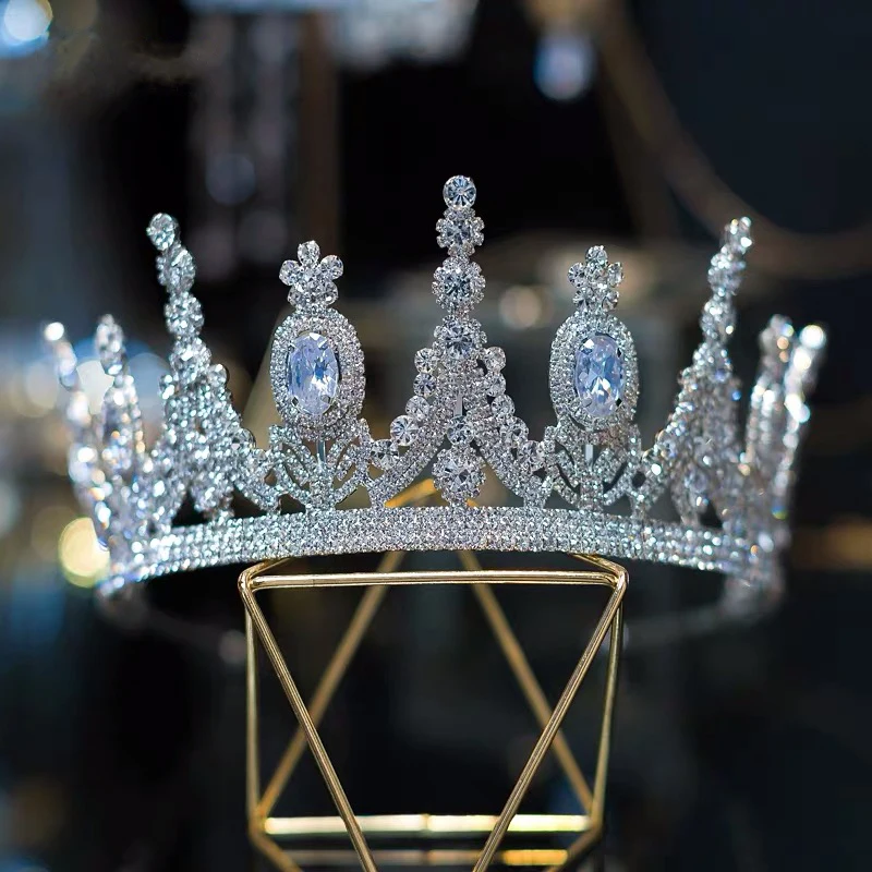 Роскошная свадебная тиара Стразы с кристаллами цирконием корона королева