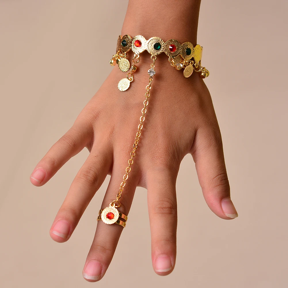 Красочный камень монета браслет кольцо пижамы для малышей/детей ювелирные