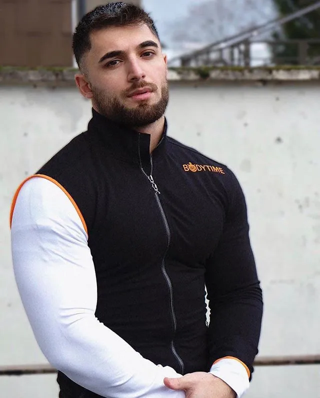 Muscle Brother, новинка, Стильное мужское спортивное пальто, весна и осень, для фитнеса, для улицы, для бокса, тренировочная, быстросохнущая куртка на молнии