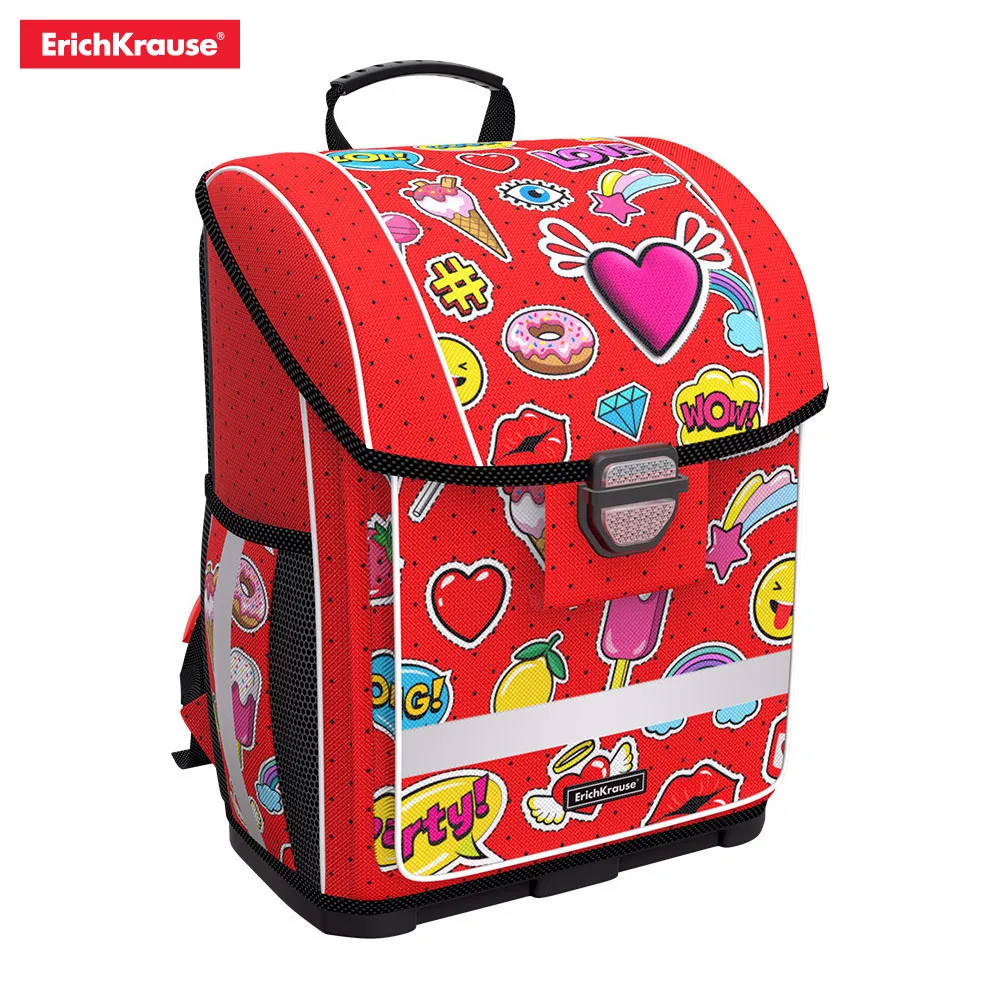 Ученический ранец с пластиковым дном ErichKrause ErgoLine 16L Music Fox Patchwork Sweet Love Wild
