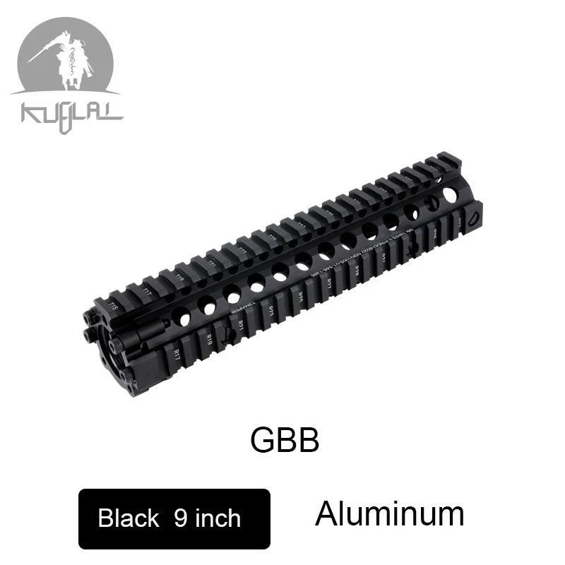 Алюминиевый жесткий слой анодированный MK18 RISII " 9" 1" страйкбол handguard черный CB тактический рельс для AEG GBB гель-бластер - Цвет: MK18 9 In Black  GBB