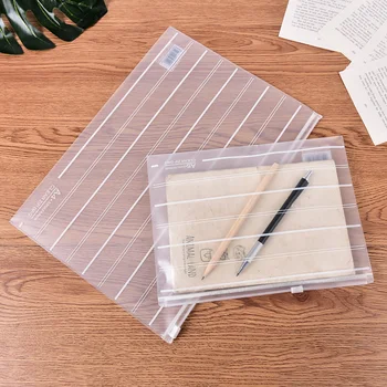 

M/LBrief Style Striped Transparent File Bag Document Bags A4 A5 File Folder Stationery Filing Production