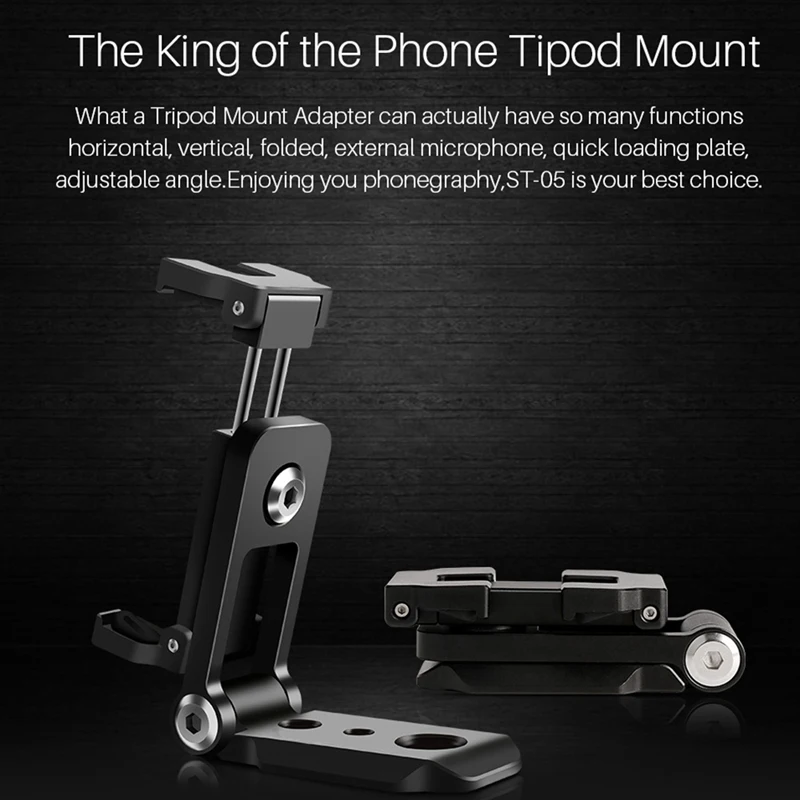  ST-05 Foldable Mini Phone Tripod Mount Adapter Vertical 360 Rotation Tripod Stand For Iphone X 8 7 