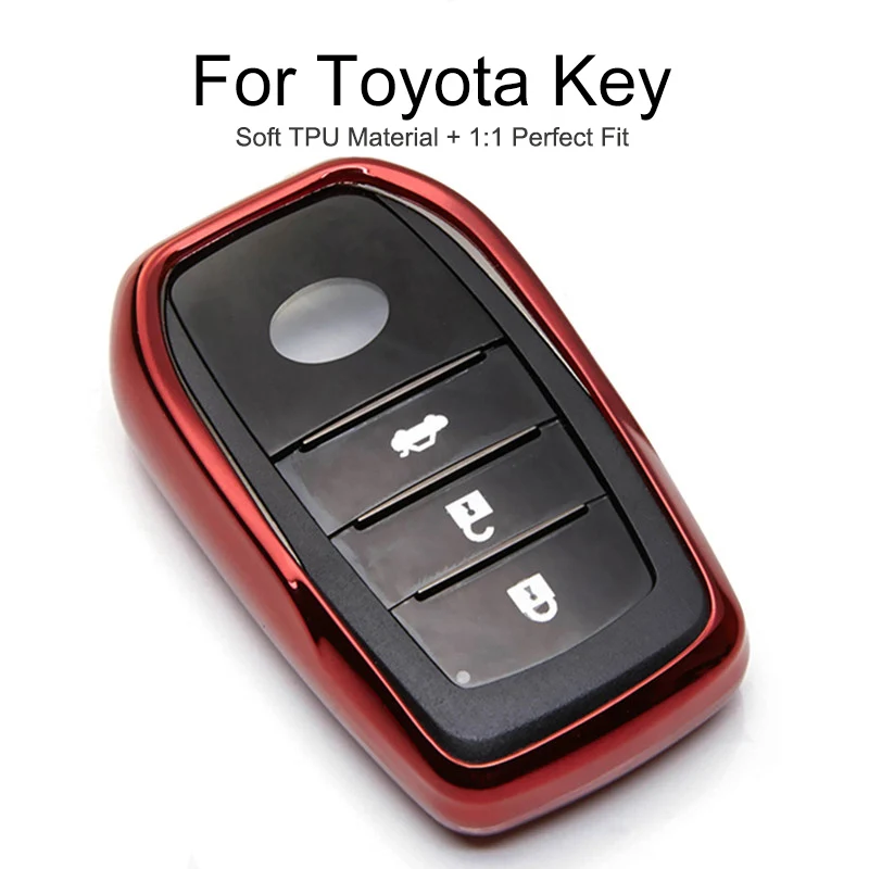 

TPU Car Key Cover Case For Toyota Hilux Aqua Vitz Avensis T27 Crown Corolla 2015 Alphard Sienna Avalon Key Chain Ring Styling