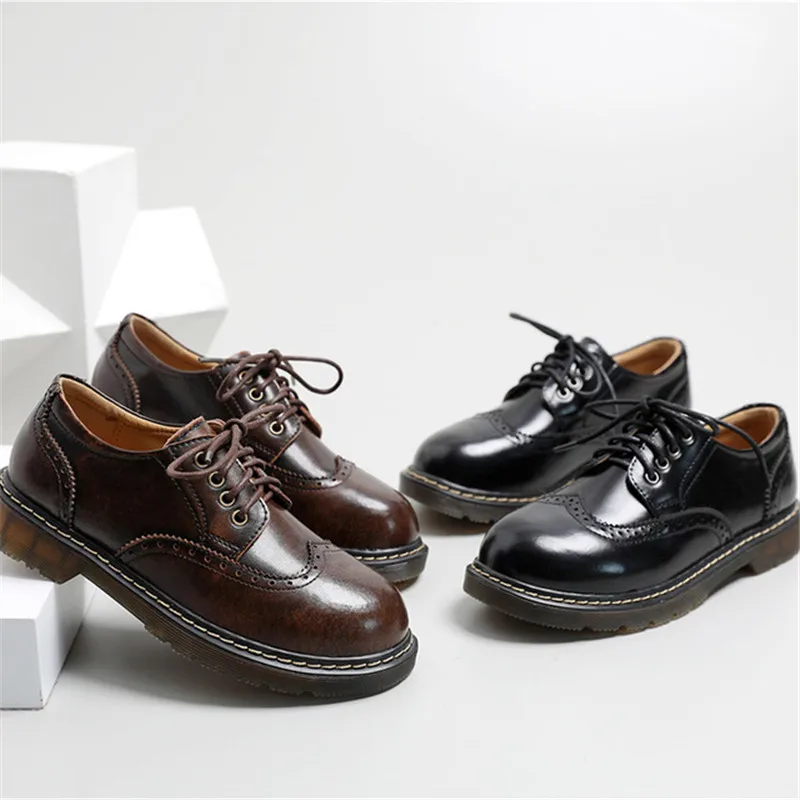 Big Size 34-41 Oxford Shoes For Women Fashion Carved Round Toe Women Flat Shoes Vintage British Style Ladies Casual Flats Oxford