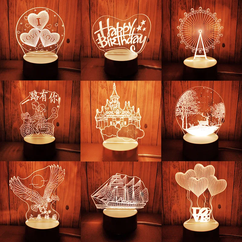 New exotic creative 3d night light Christmas gift bedside cute gift custom Amazon cross-border night light