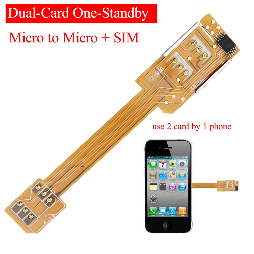 Распродажа! Полезный товар адаптер для двух Sim карт с двумя слотами iPhone 4 микро SIM