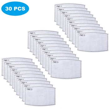 

Fast Delivery 30 Pcs PM2.5 5-Layered Activated Carbon Filter Face Mask Breathing Insert Anti Haze Mouth Mask Filters Anti