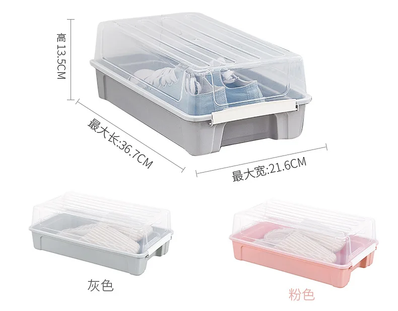 Flip Thick Shoe Box MEN'S SHOES WOMEN'S Boots Storage Box Transparent Visual Plastic Shoe Box