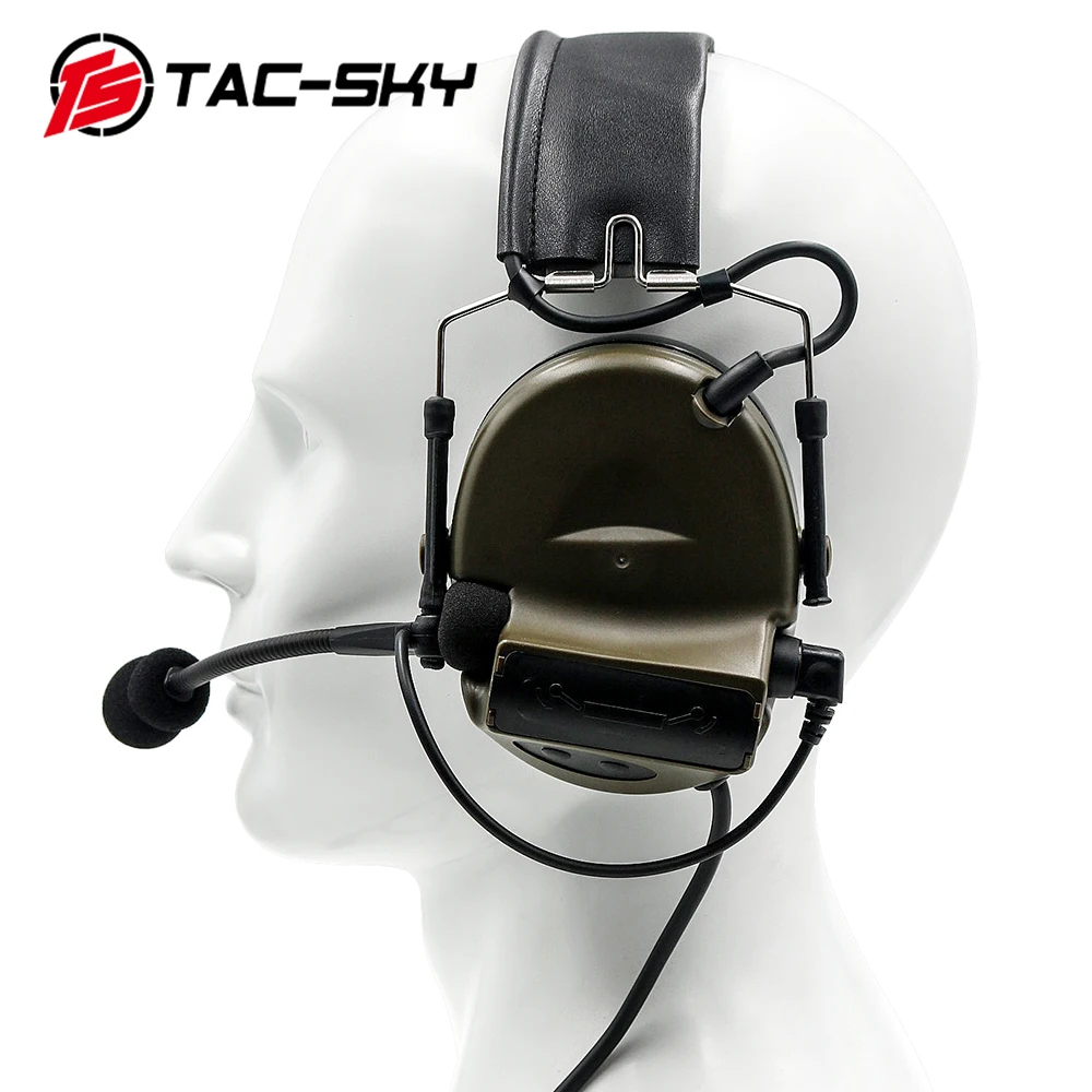 TAC-SKY 有線ヘッドセット オリーブドラブ Amazon.co.jp: TAC-SKY タクティカルヘッドセット COMTAC III 集