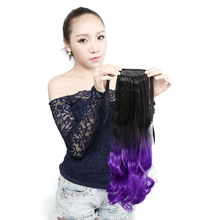Neitsi 20'' Curly Wavy Ponytail Heat Resistant Synthetic Clip In Hair Extensions Ombre Color Neitsi 20'' Curly Wavy Ponytail Heat Resistant Synthetic Clip In Hair Extensions Ombre Color