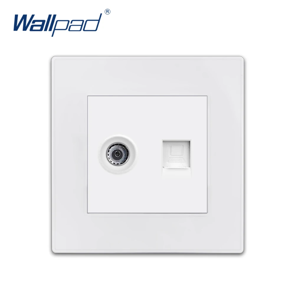 Wallpad ТВ сокет данных компьютерная сеть Rj45 CAT5 Роскошный белый ПК Панель настенная неделя розетки