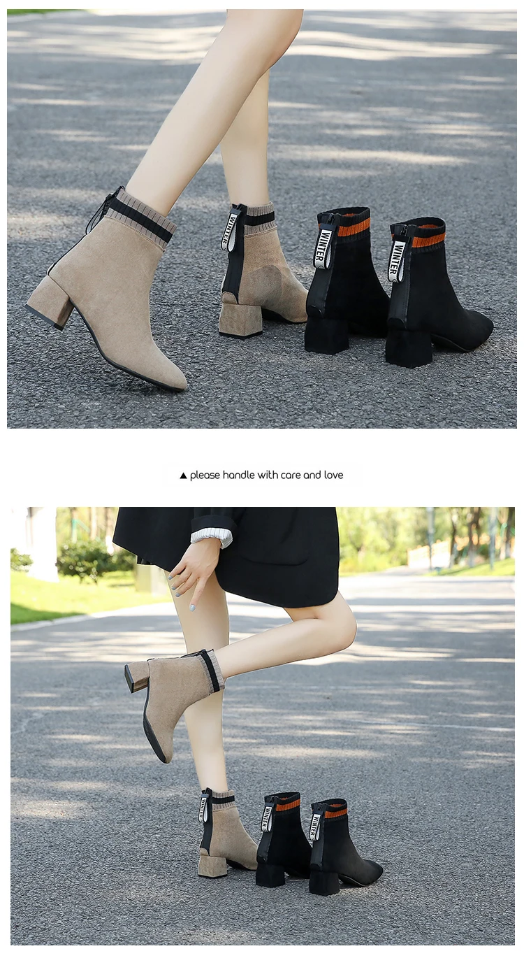 ORVAB/Новинка года; модные повседневные женские Ботинки martin; удобные женские ботинки из дышащего материала на шнуровке; женская обувь на толстой подошве