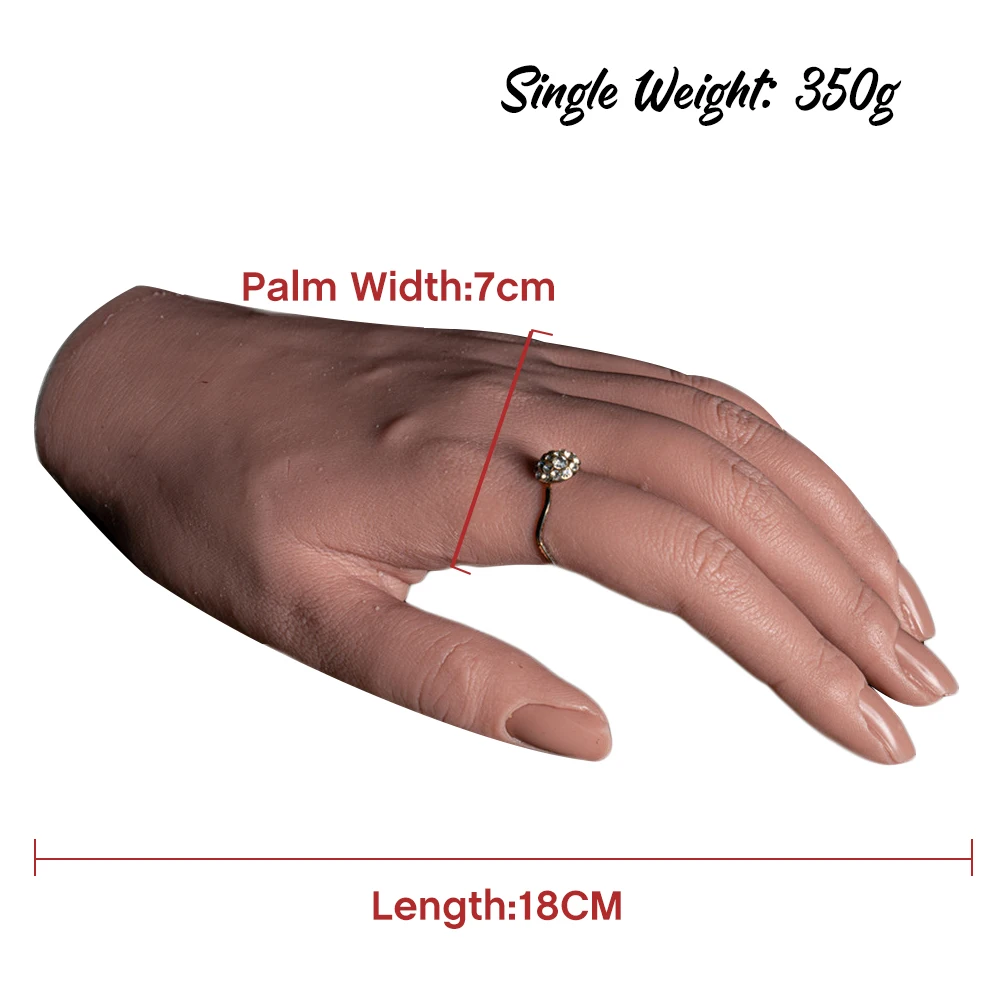 US $51.85 Practice Hand For Acrylic Nails With Tips Adult Mannequin With Flexible Finger Adjustment Display Model Moveable Nails
