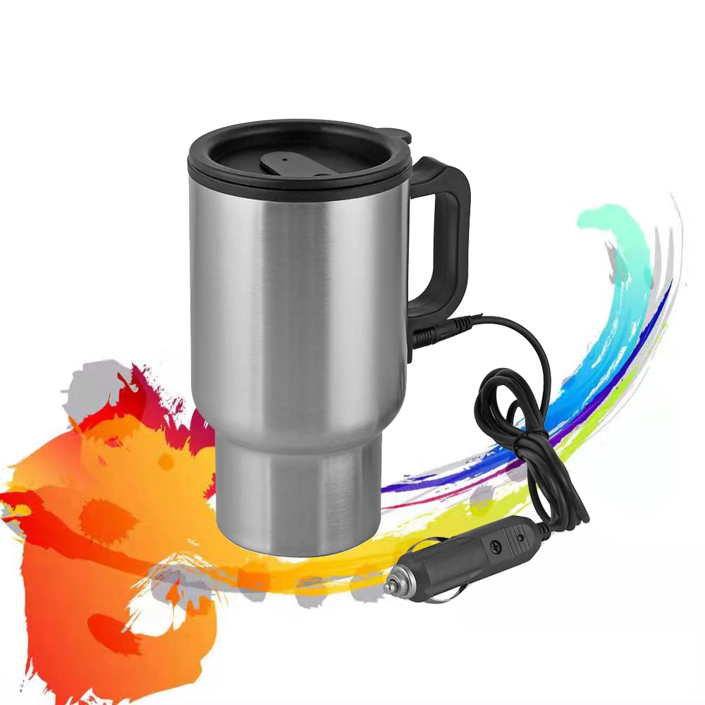 12V 450ml Car Hot Kettle Vehicle Mounted Thermal Travel Cup Handy Pot