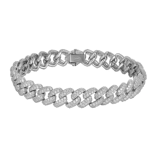 Nicos | Collana Nero Glaciale Da 8 Mm Con Catena Cubana E Zirconi