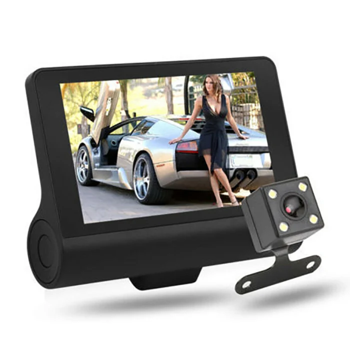 1080P 4 дюйма Видеорегистраторы для автомобилей Двойной объектив Dash Cam спереди и сзади видео Регистраторы Камера G-Сенсор Запись NJ88