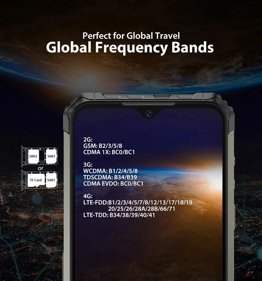 Ulefone Power 7 6,3 ''IP68 прочный Helio P90 Octa Core 8 ГБ+ 128 ГБ Android 9,0 48MP 4G глобальная версия 5 V/3A NFC мобильного телефона