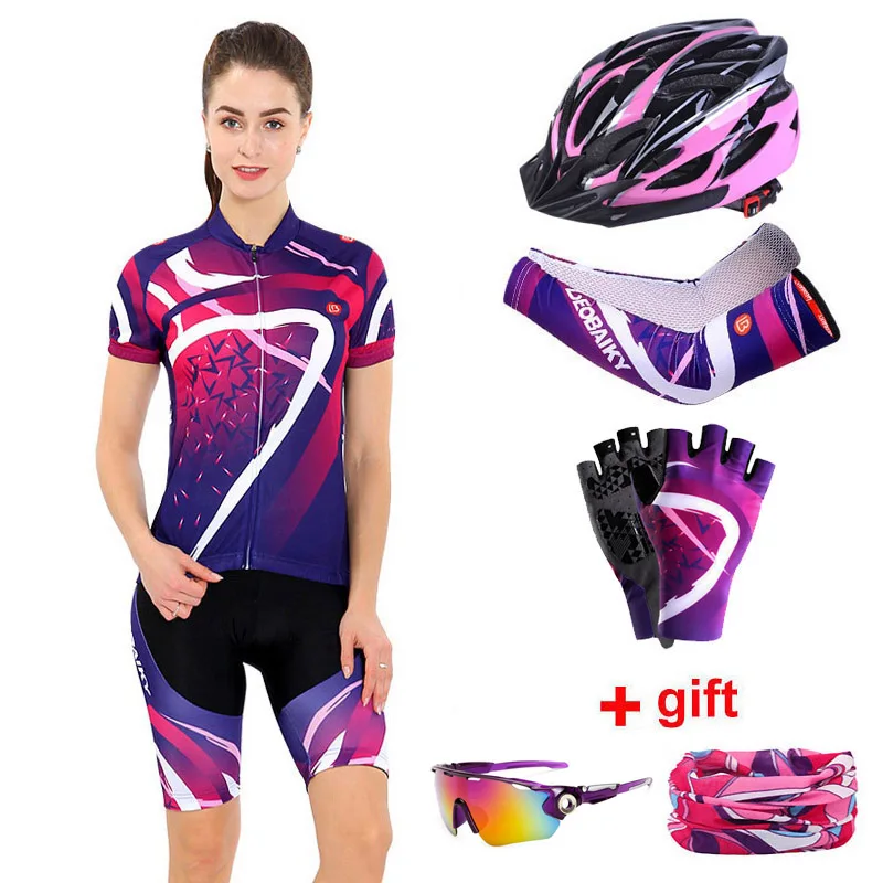 2021 Women Team Cycling Jersey Bib Shorts Set Summer Bike Outfits Sports Uniform 